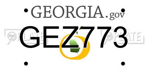 GEZ773 Georgia License Plate