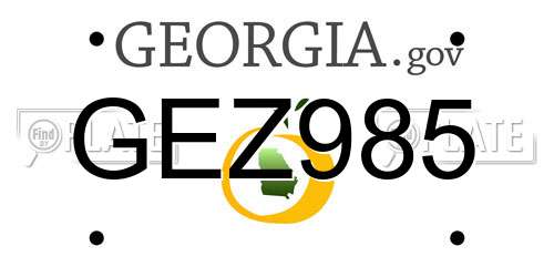GEZ985 Georgia License Plate