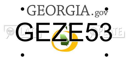 GEZE53 Georgia License Plate