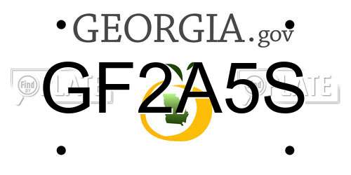 GF2A5S Georgia License Plate