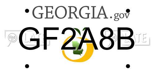 GF2A8B Georgia License Plate