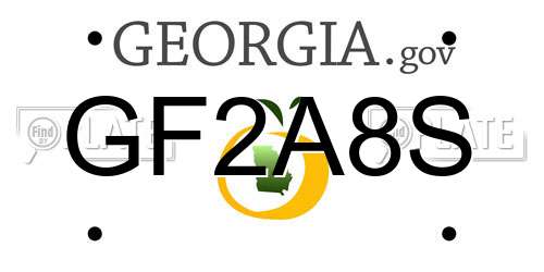 GF2A8S Georgia License Plate