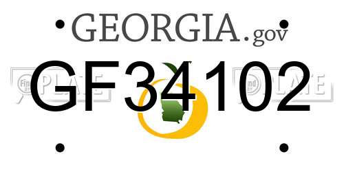 GF34102 Georgia License Plate