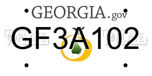 GF3A102 Georgia License Plate