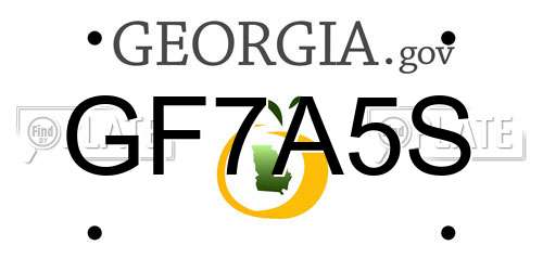 GF7A5S Georgia License Plate