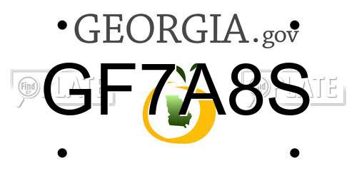 GF7A8S Georgia License Plate
