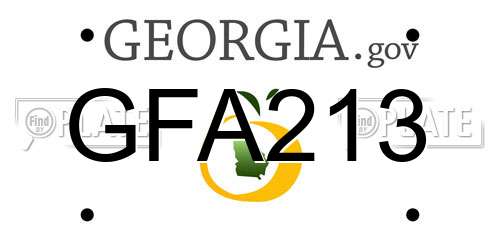 GFA213 Georgia License Plate