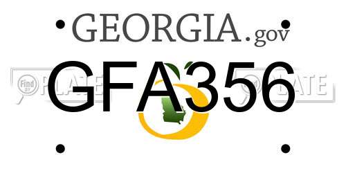 GFA356 Georgia License Plate