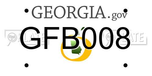 GFB008 Georgia License Plate