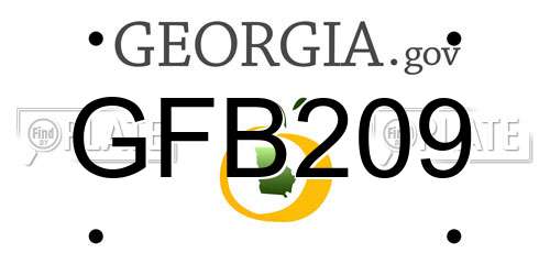 GFB209 Georgia License Plate