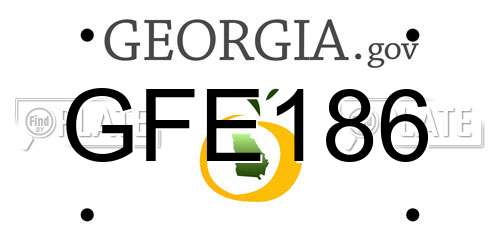 GFE186 Georgia License Plate