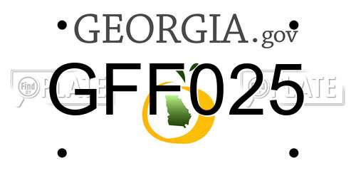 GFF025 Georgia License Plate