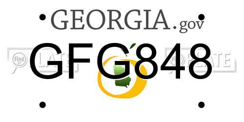 GFG848 Georgia License Plate