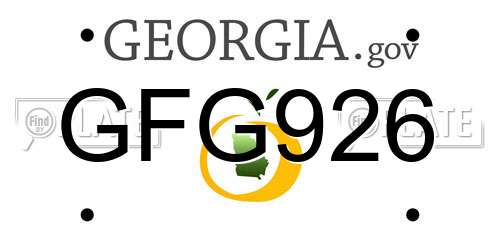 GFG926 Georgia License Plate