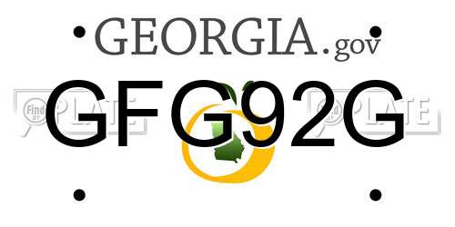 GFG92G Georgia License Plate