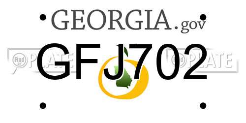 GFJ702 Georgia License Plate