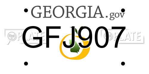 GFJ907 Georgia License Plate