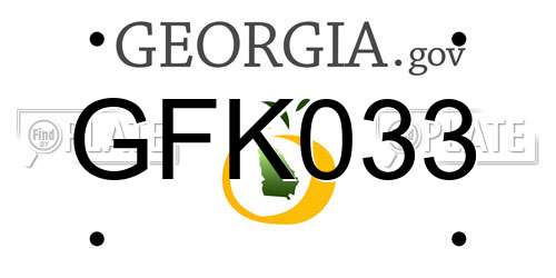 GFK033 Georgia License Plate