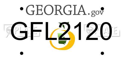 GFL2120 Georgia License Plate