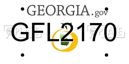 GFL2170 Georgia License Plate