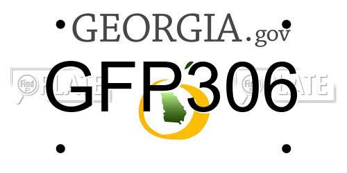 GFP306 Georgia License Plate