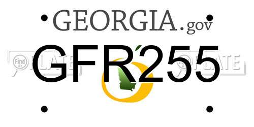GFR255 Georgia License Plate