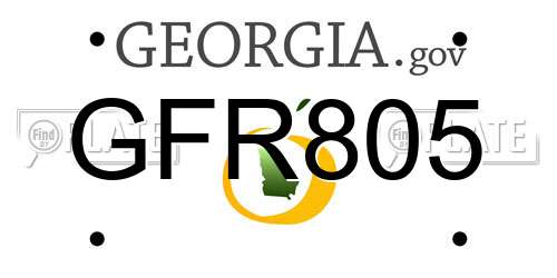 GFR805 Georgia License Plate
