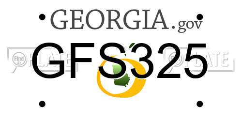 GFS325 Georgia License Plate