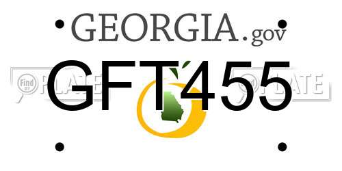 GFT455 Georgia License Plate
