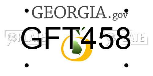GFT458 Georgia License Plate