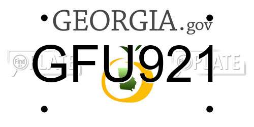 GFU921 Georgia License Plate