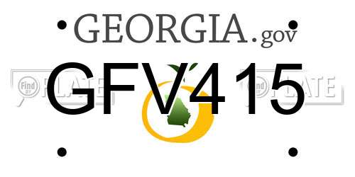 GFV415 Georgia License Plate