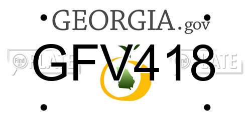 GFV418 Georgia License Plate
