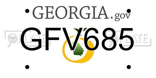 GFV685 Georgia License Plate