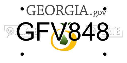 GFV848 Georgia License Plate