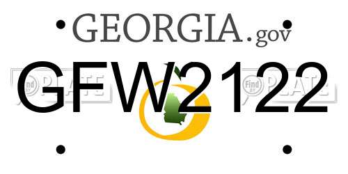 GFW2122 Georgia License Plate