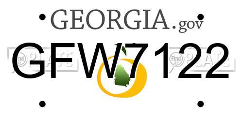 GFW7122 Georgia License Plate