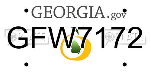 GFW7172 Georgia License Plate