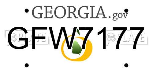 GFW7177 Georgia License Plate