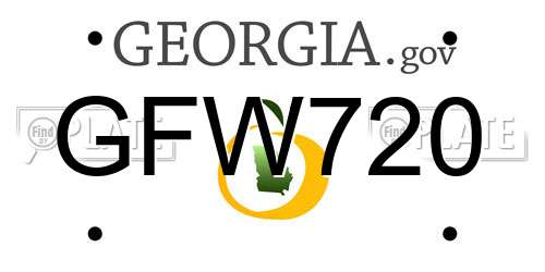 GFW720 Georgia License Plate