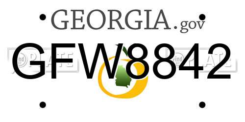 GFW8842 Georgia License Plate