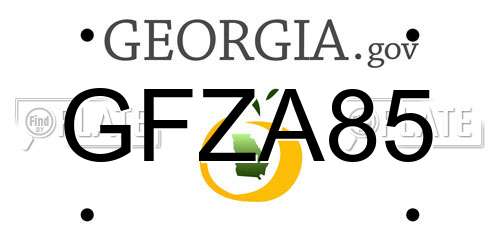 GFZA85 Georgia License Plate