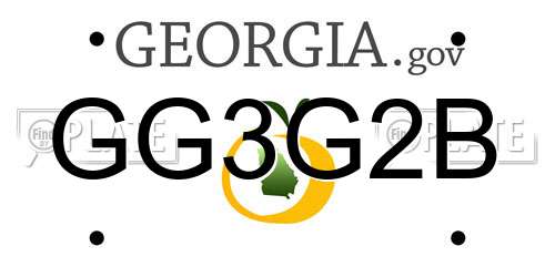 GG3G2B Georgia License Plate