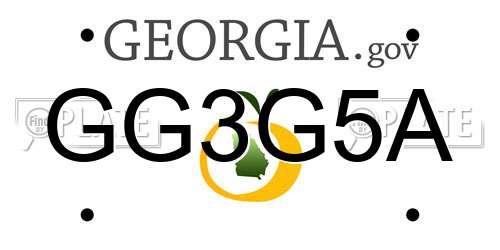 GG3G5A Georgia License Plate