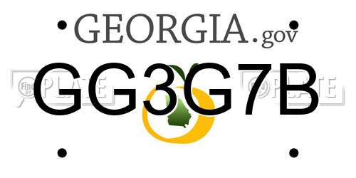 GG3G7B Georgia License Plate