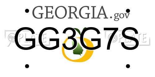 GG3G7S Georgia License Plate