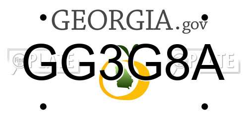 GG3G8A Georgia License Plate