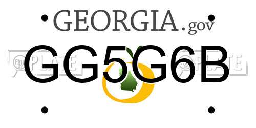 GG5G6B Georgia License Plate