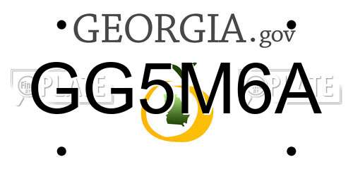 GG5M6A Georgia License Plate