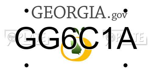 GG6C1A Georgia License Plate
